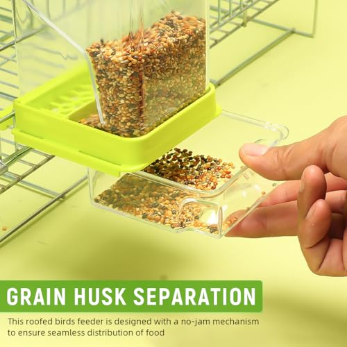 Qpets® Parrot Feeder for Cage Birds No Jam Transparent Food Container with Removable Perch Catch Tray 7.9x8.3x18.5cm Bird Box for Parakeets Cockatiels 3 PCS Qpets® Parrot Feeder for Cage Birds No Jam Transparent Food Container with Removable Perch Catch Tray 7.9x8.3x18.5cm Bird Box for Parakeets Cockatiels 3 PCS